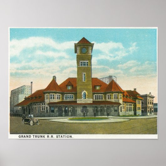 Poster View of Congress Street from the Fidelity (Devant)