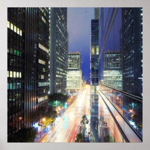 Poster View of financial district buildings