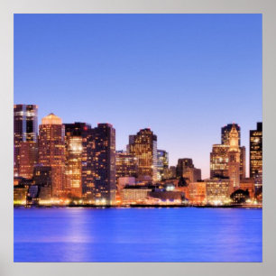 Poster View of Financial District of downtown Boston