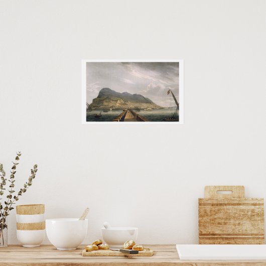 Poster View of Gibraltar, gravée par Thomas Sutherland f (Cuisine)