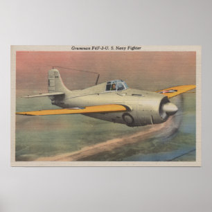 Poster View of Grumman F4F-3-U.S. Navy Fighter