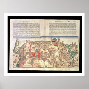 Poster View of the city of Jerusalem, from the Nuremberg