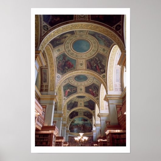 Poster View of the coffered Library ceiling with gilded s (Devant)