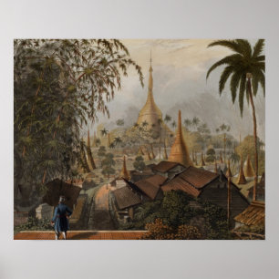 Poster View of the Great Dadagon Pagoda and Ent Scener