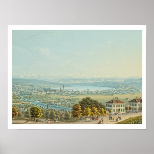 Poster View of Zurich, c.1840 (w/c) (Devant)