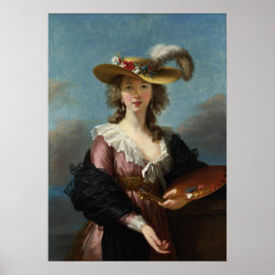 Poster Vigée Le Brun - Autoportrait au chapeau de paille