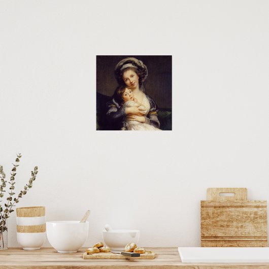 Poster Vigée Le Brun - Autoportrait Dans Un Turban & Enfa (Cuisine)