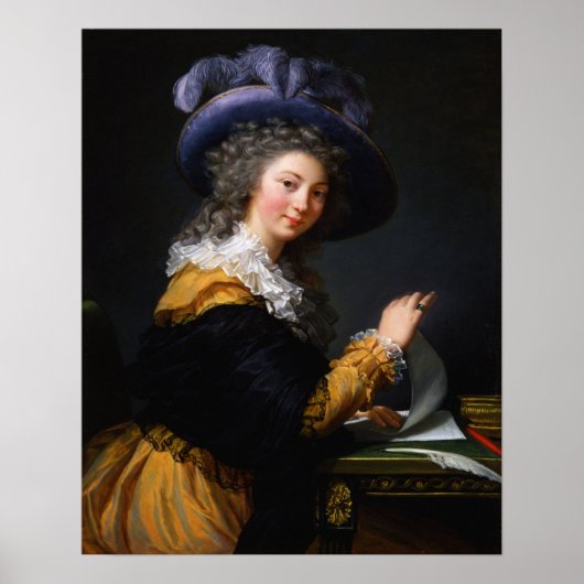 Poster Vigée Le Brun - Dame pliant une lettre (Devant)