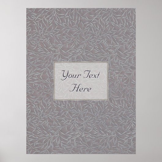 Poster Vignes Lavender Grey Embossées Leaf (Devant)