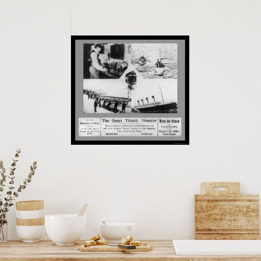 Poster Vignettes de catastrophe Titanic 1912 (Cuisine)