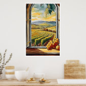 Poster Vignoble à travers la fenêtre Automne / Automne Po (Cuisine)