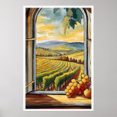 Poster Vignoble à travers la fenêtre Automne / Automne Po (Devant)