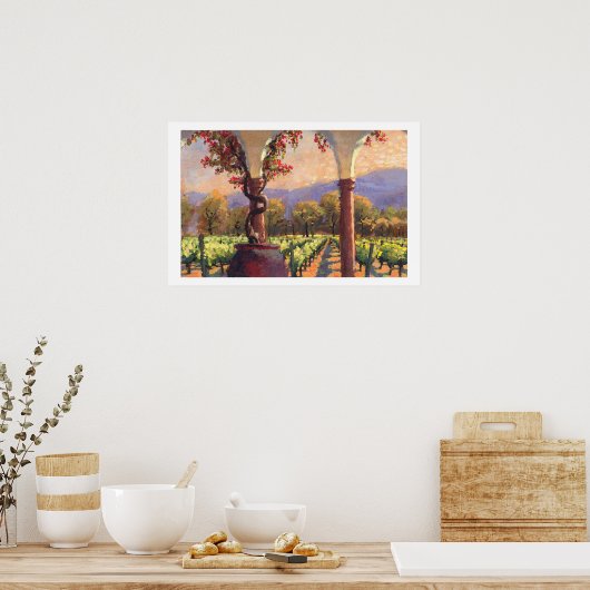 Poster Vignoble imprimé (Cuisine)