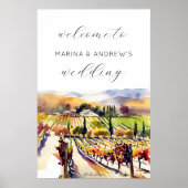 Poster Vignoble Napa Valley mariage signe de bienvenue (Devant)