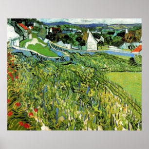 Poster Vignobles avec vue sur Auvers de Vincent van Gogh