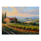 Poster Vignobles d'or en Toscane : Une campagne rustique (Devant)