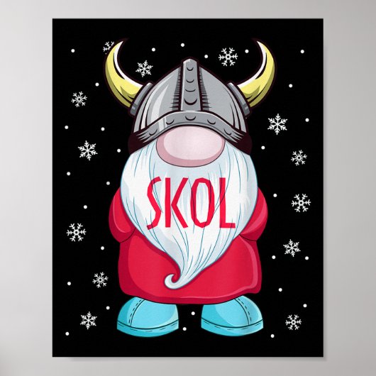 Poster Viking Gnome Skol Noël Norse Pajama Viking Me (Devant)