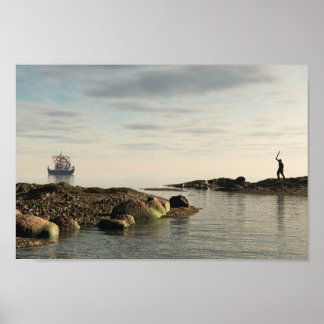 Poster Viking Longship Homeward Bound