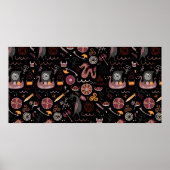 Poster Viking motif design graphique transparent (Devant)
