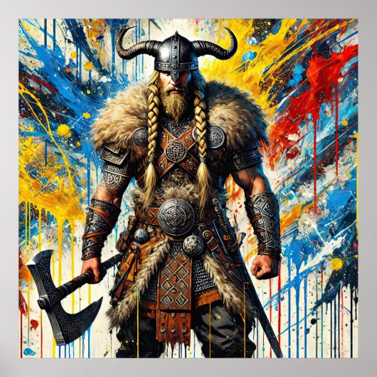 Poster Viking Nordic Scandinavian warrior medieval myth (Devant)