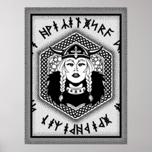 Poster Viking Shield Maiden Celtic Warrior