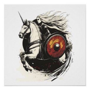 Poster Viking Shield Maiden Licorne (1)