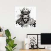 Poster Viking Warrior Portrait Peinture Historique Tough (Bureau à domicile)