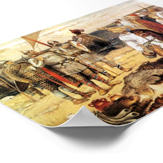 Poster Vikings sur le rivage (Coin)