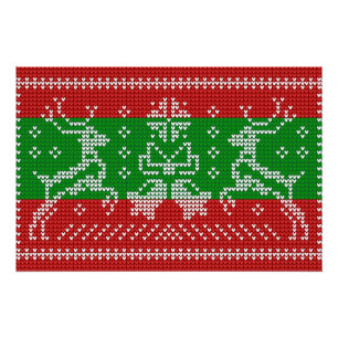 Poster Vilain chandail cloches Xmas rennes crochet