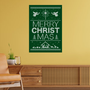 Poster Vilain Joyeux Chandail Vert Noël Fun Religieux