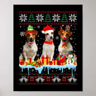 Poster Vilain Noël Jack Russell Terrier Chien Père Noël N