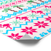 Poster Vilain pull de Noël Flamant rose Tropical (Coin)