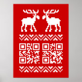 Poster Vilain Sweater QR Code Bonne année! (Devant)