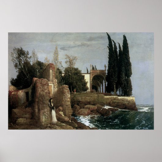 Poster Villa By the Sea par Arnold Bocklin, Symbolisme Ar (Devant)