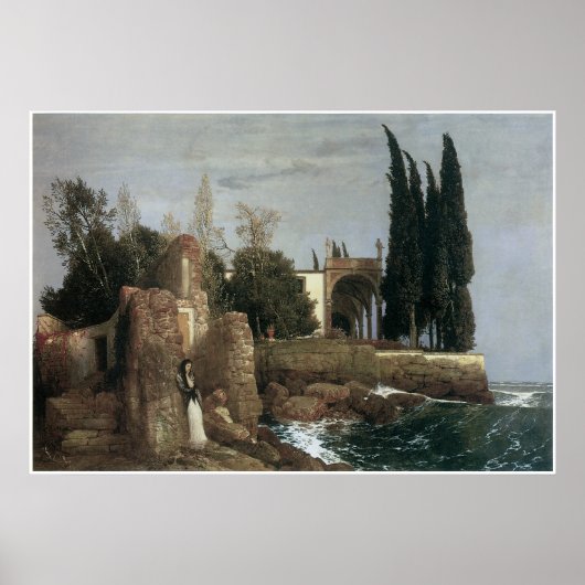 Poster Villa de bord de mer, Arnold Bocklin 1878 (Devant)