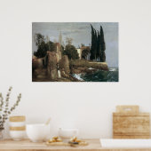 Poster Villa de bord de mer, Arnold Bocklin 1878 (Cuisine)