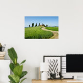 Poster Villa de ferme avec cyprès en Toscane (Bureau à domicile)