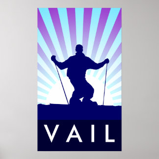 Poster villa de ski de descente
