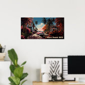 Poster Villa jardin Miami Beach années 1950 (Bureau à domicile)