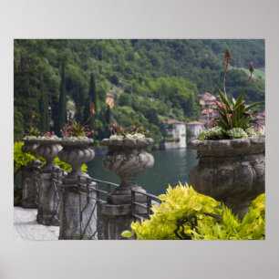 Poster Villa Monastero, jardins et bord de lac, Varenna,