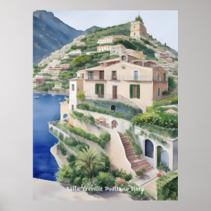 Poster Villa Treville Positano Italie Art exclusif