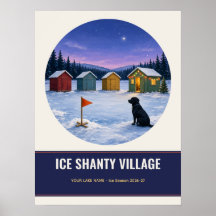 Village de cabanes de glace personnalisé sur le la