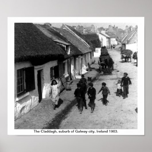 Poster Village de Claddagh - Galway Irlande 1903 (Devant)