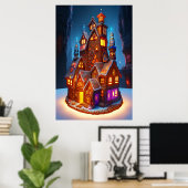 Poster Village de Gingerbread | Art AI (Bureau à domicile)