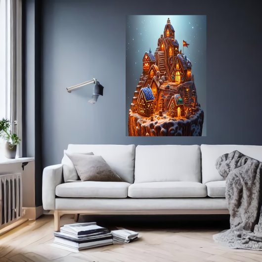 Poster Village de Gingerbread cool | Art AI