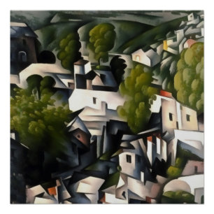 Poster Village de Kayakoy Maisons Grecques Art Abstrait