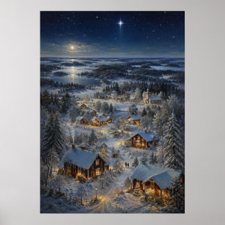 Poster Village de Noël I - Village du district des lacs