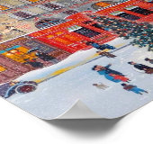 Poster Village de Noël victorien vintage (Coin)