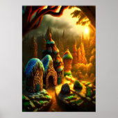 Poster Village de pain d'épices dans la forêt | AI Art Po (Devant)