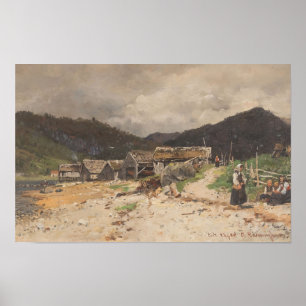 Poster Village de pêcheurs norvégien (1889) George Anton